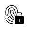 Black solid icon for Padlock, secure and lockers