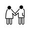 Black solid icon for Pair, couple and dyad