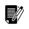 Black solid icon for Paperwork, bureaucracy and documents