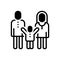 Black solid icon for Parent, biological and guardian