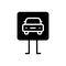 Black solid icon for Parking Sign, parking and transport