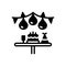 Black solid icon for Party, birthday and cake