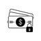 Black solid icon for Payment protection, card and insurance