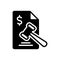 Black solid icon for Penalty, fine and chastisment