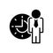 Black solid icon for People Time, management and delay