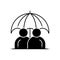 Black solid icon for Permanent life,  insurance and term