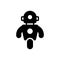 Black solid icon for Personal Droid, automated and data