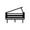 Black solid icon for Piano, concert and entertainment