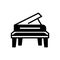 Black solid icon for Piano, instrument and music