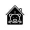 Black solid icon for Pig In Pigsty, pig and boar