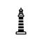 Black solid icon for Plymouth, tower and pharos