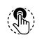 Black solid icon for Point, finger and hand