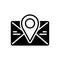 Black solid icon for Postcode, poatal and pincoad