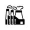 Black solid icon for Power Plant, nuclear plant and thermal