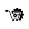 Black solid icon for Procurement, cart and basket