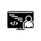 Black solid icon for Programmation, coding and programming