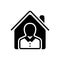 Black solid icon for Property, owner and assets