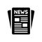 Black solid icon for Publication, news and release