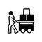 Black solid icon for Pulled, pull and burden