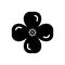 Black solid icon for Quatrefoil, design and symbole