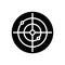 Black solid icon for Radar, sonar and target