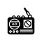 Black solid icon for Radio Advertising, broadcast and technology