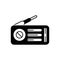 Black solid icon for Radio, vintage and music