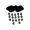 Black solid icon for Rain, rainfall and precipitation