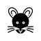 Black solid icon for Rat, mouse and animal