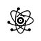 Black solid icon for React, chemistry and circle