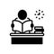 Black solid icon for Reading, study table and classwork