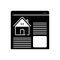 Black solid icon for Real estate, websites and online