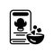 Black solid icon for Recipes, prescript and book