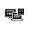 Black solid icon for Responsive, responsible and liable