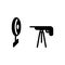 Black solid icon for Rifle Shooting, gun and target