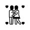 Black solid icon for Romantic, amorous and couple
