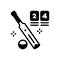 Black solid icon for Runs, cricket and game