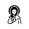 Black solid icon for Ruth, pity and compassion