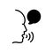 Black solid icon for Say, tell and speak