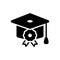 Black solid icon for Scholarship, college and finance