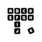 Black solid icon for Scrabble, word game and blocks