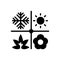 Black solid icon for Season, weather and climate