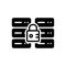 Black solid icon for Secure Database, password and security