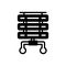 Black solid icon for Server, rackmount and server