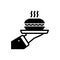 Black solid icon for Serves, waiter and butlers