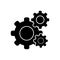 Black solid icon for Settings tool, technical and app