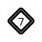 Black solid icon for Seven, numerical and number