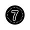 Black solid icon for Seven, numerical and number