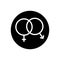 Black solid icon for Sex, unisex and heterosexual