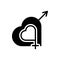 Black solid icon for Sexual, married and relationship